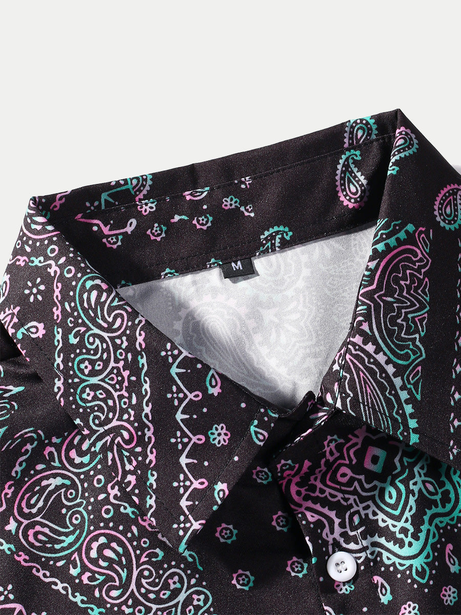Men's Ethnic Print short sleeve shirt