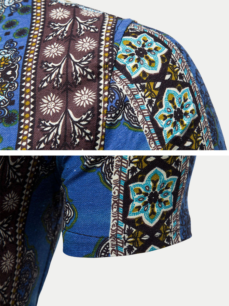 Men's Ethnic Print short sleeve shirt
