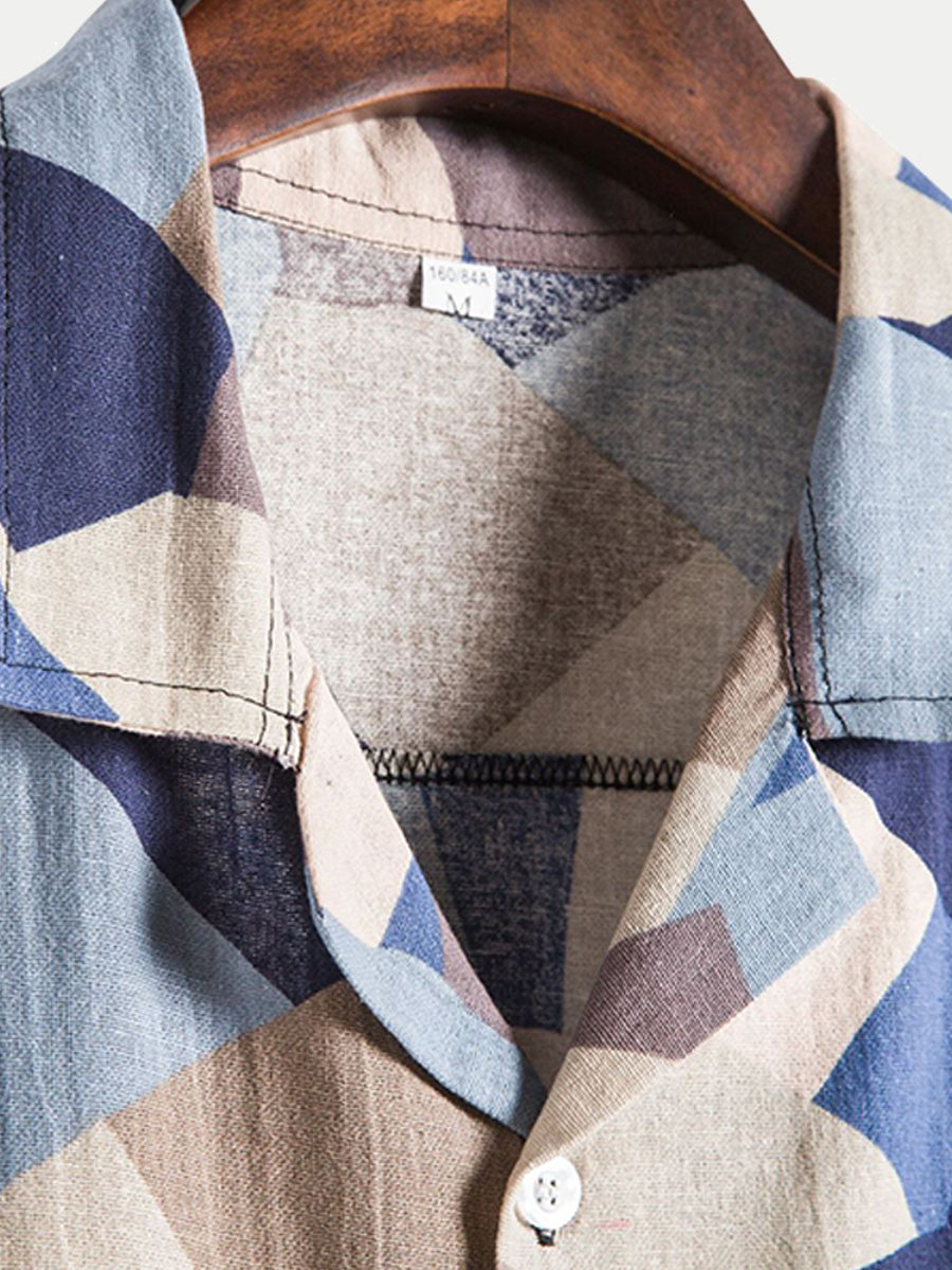 Men's casual print short sleeve shirt
