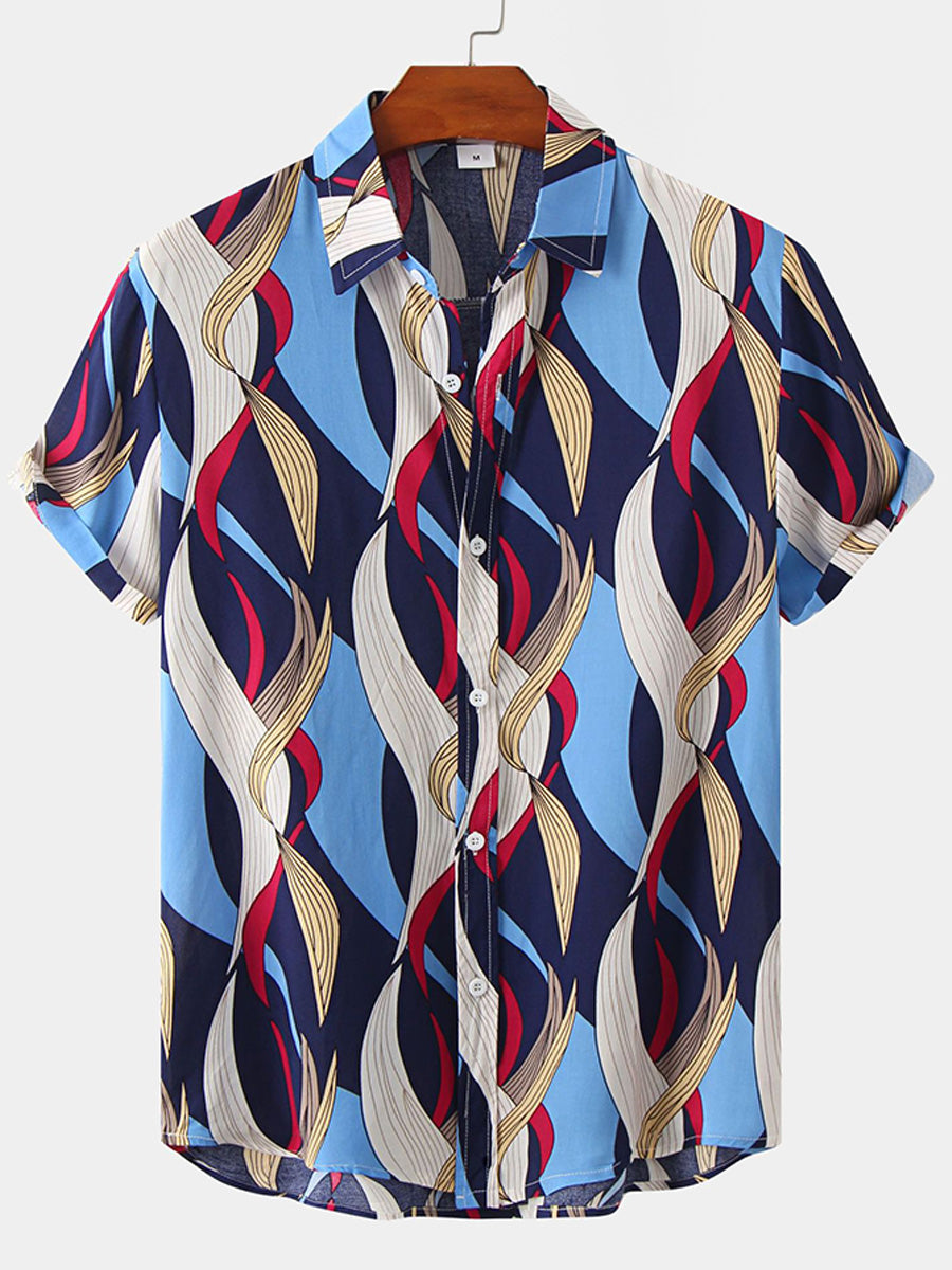 Set camicia e pantaloncini casual floreali da uomo