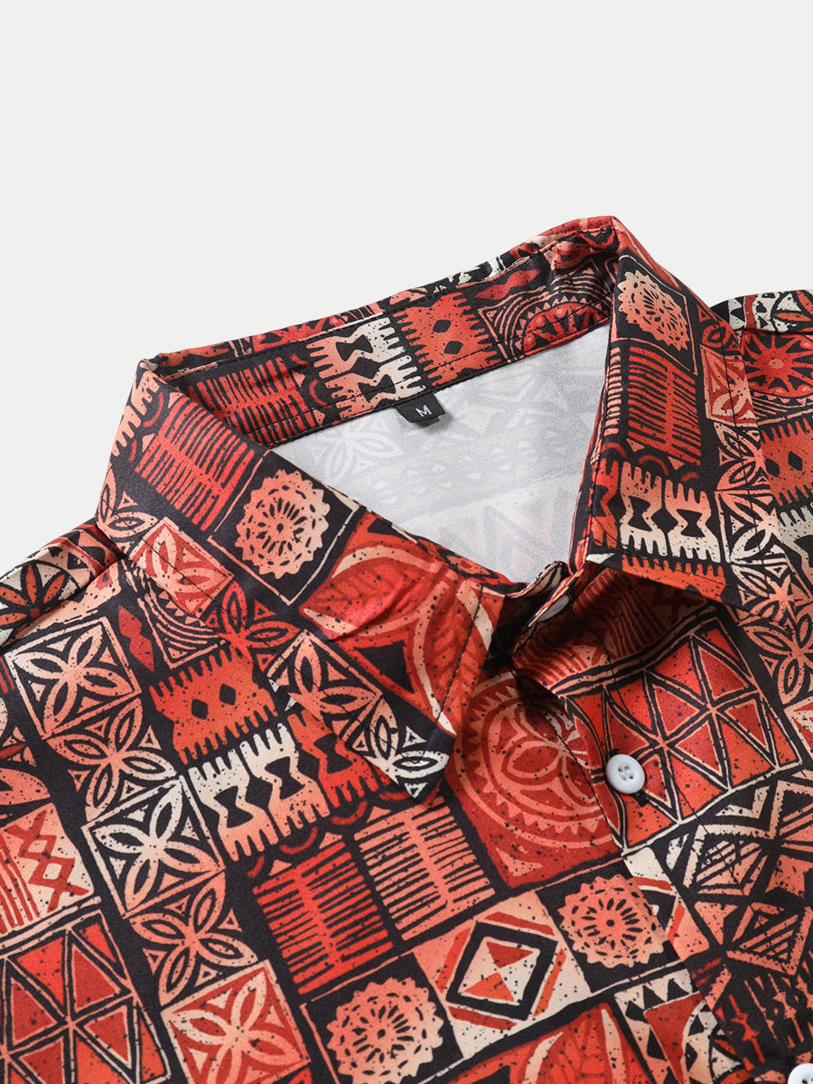 Men's Casual Print short sleeve shirt