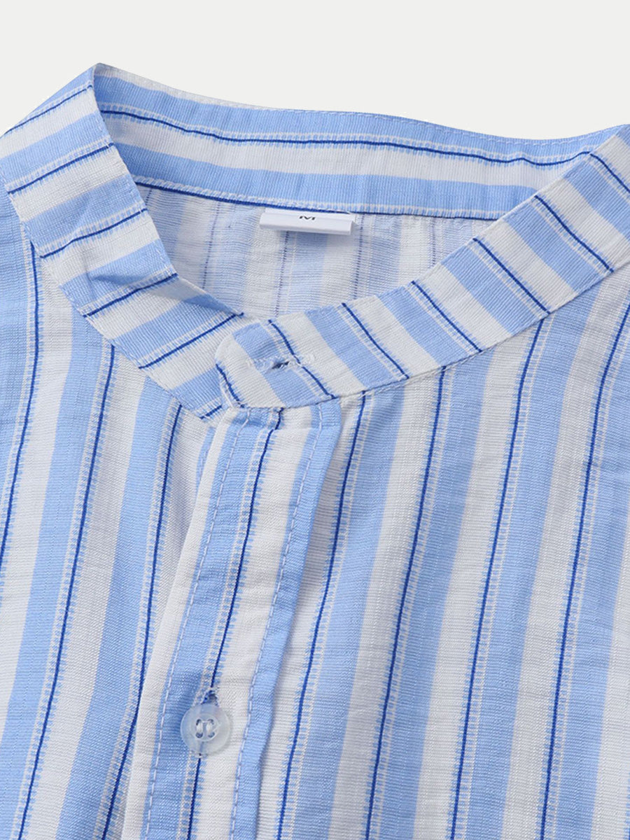 Camicia da uomo a maniche corte con stampa verticale