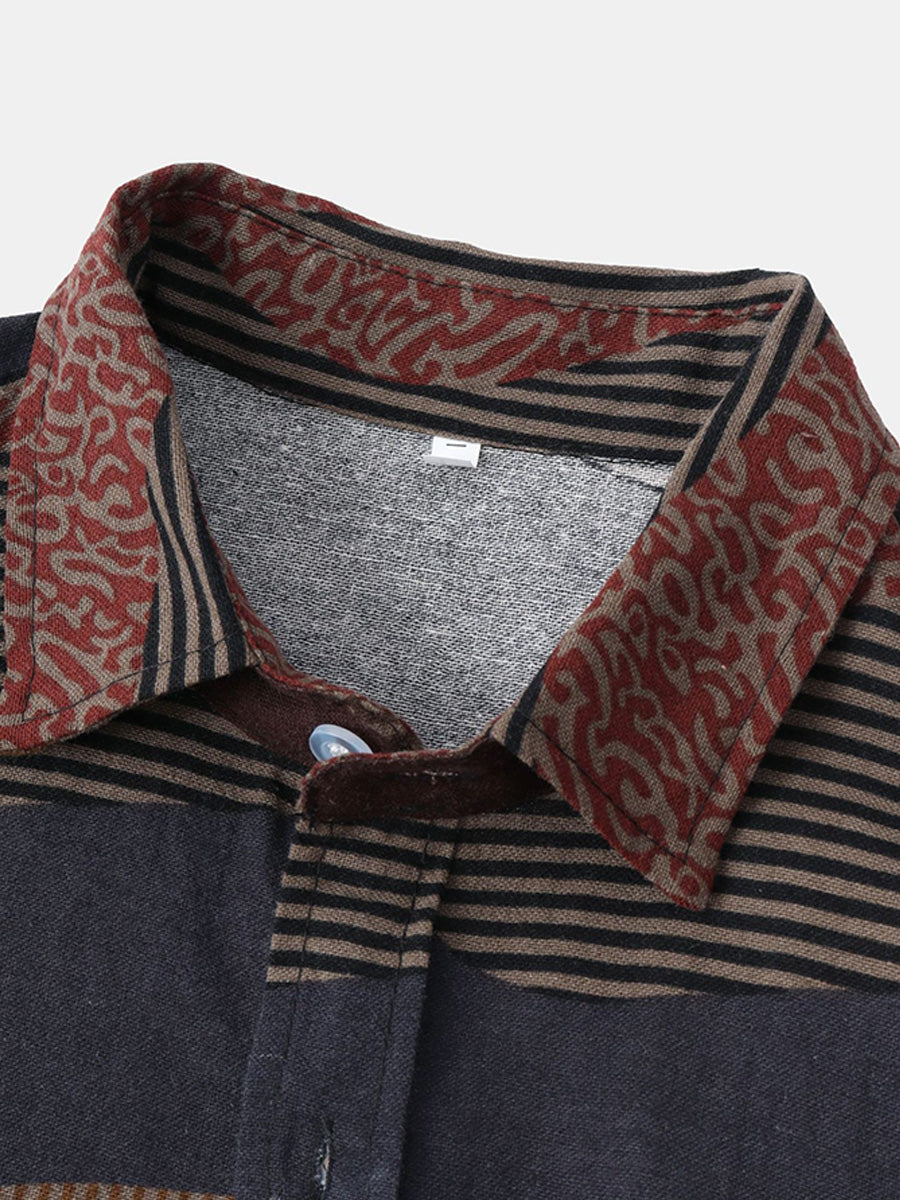 Camicia casual a maniche corte Contrast da uomo
