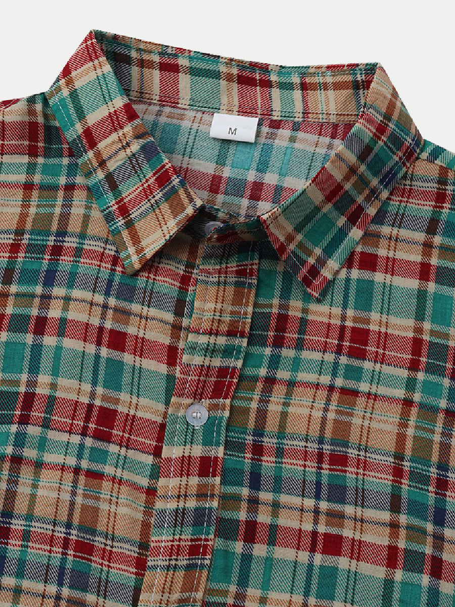 Men's Checkered Print short sleeve shirt