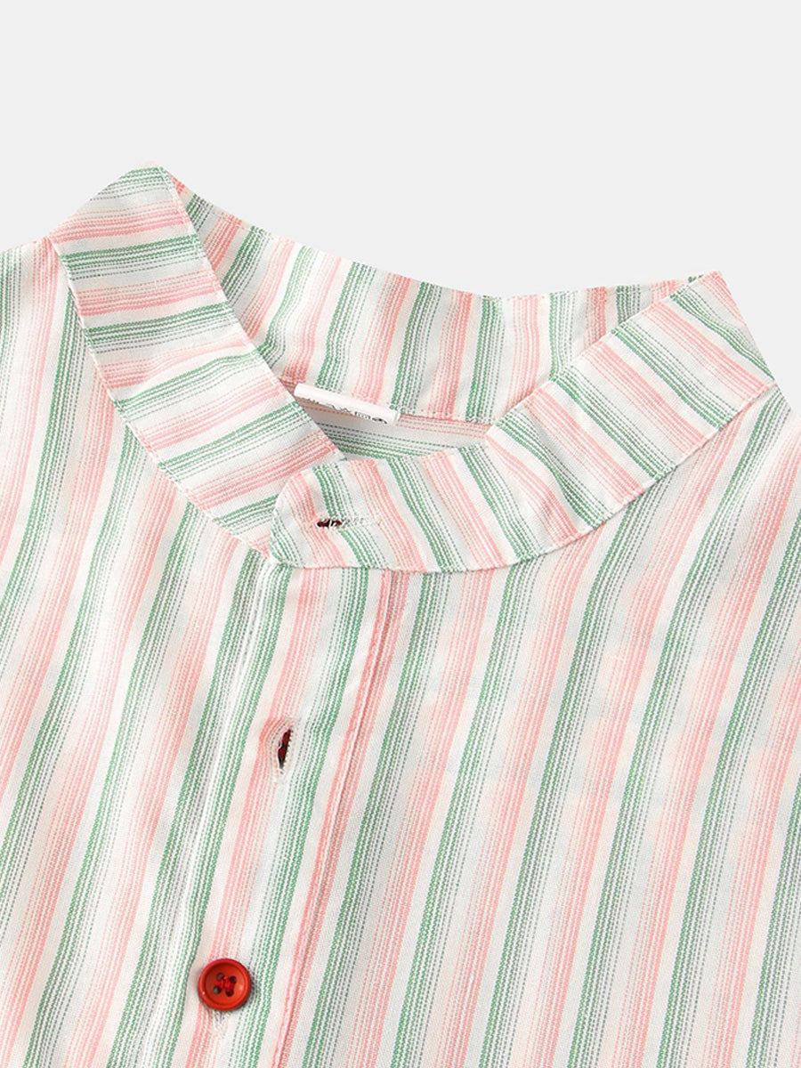 Camicia da uomo a maniche corte con stampa verticale