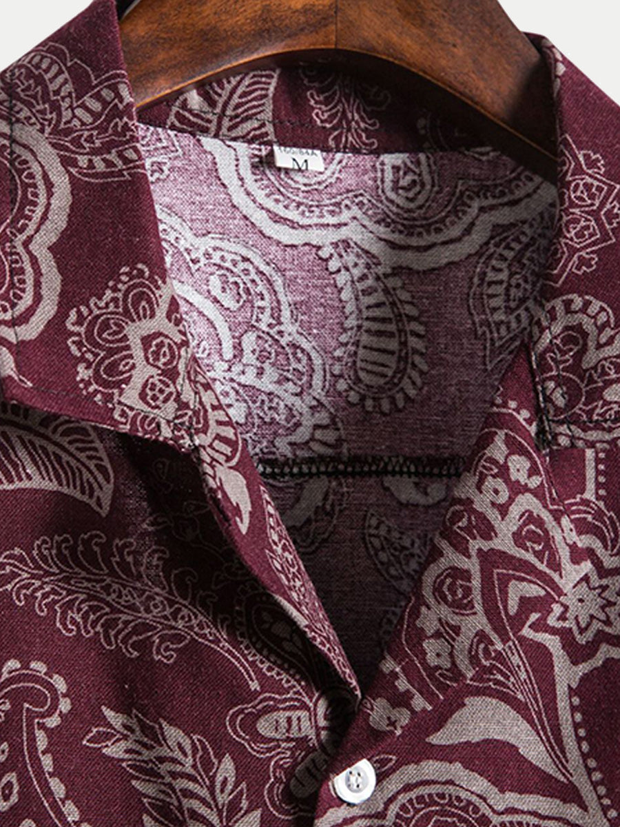 Men's Floral print short sleeve shirt