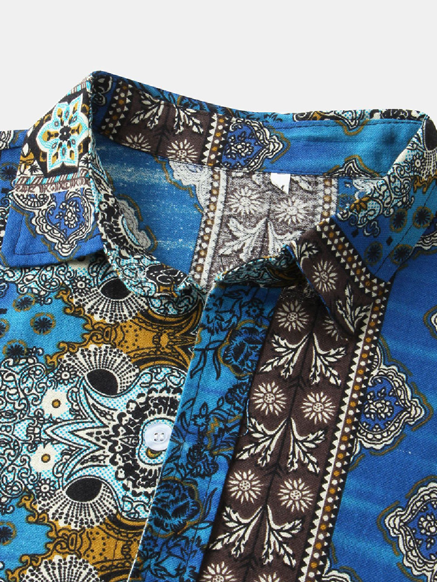 Men's Floral Print short sleeve shirt