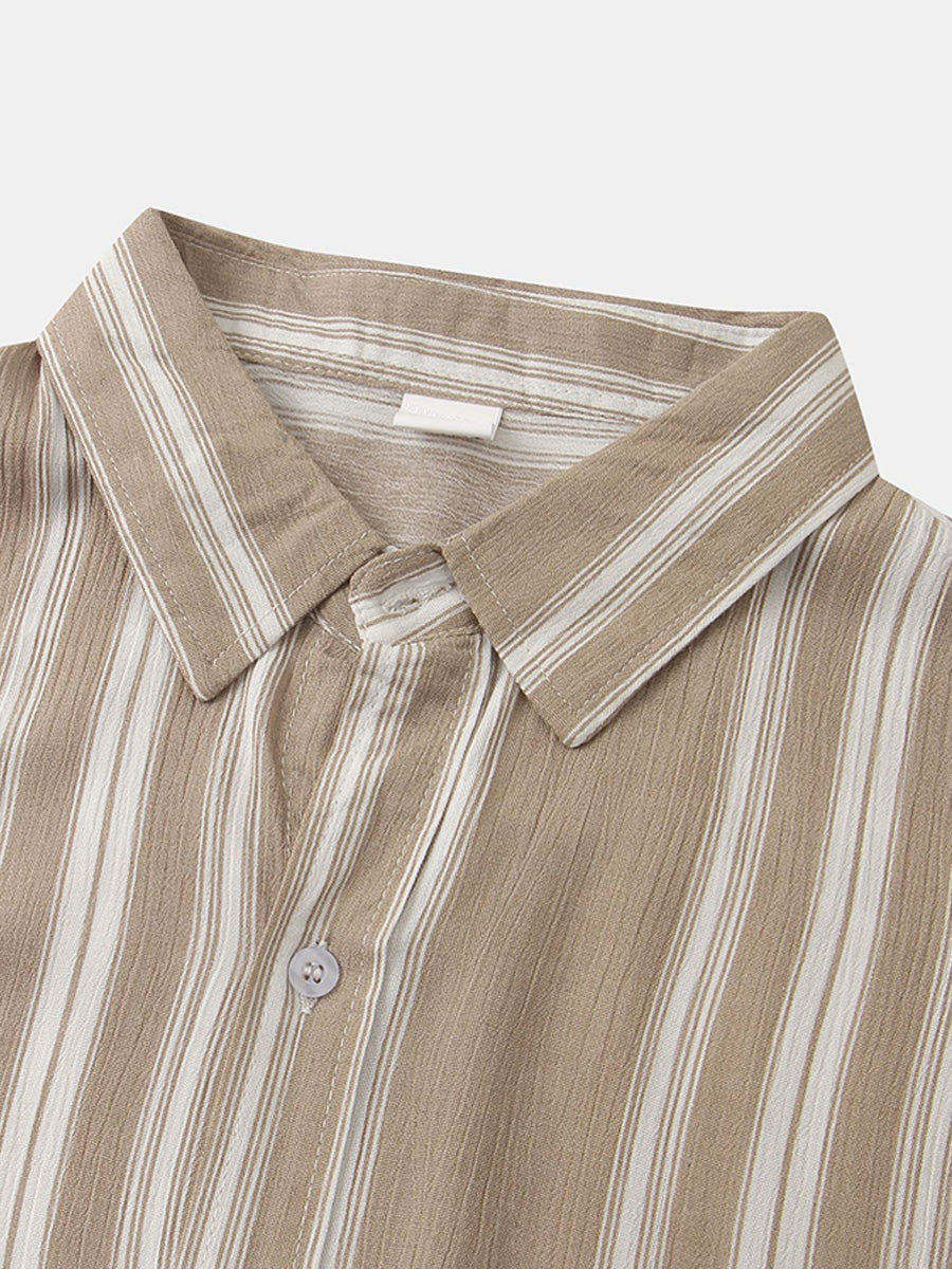 Camicia da uomo a maniche corte con stampa verticale