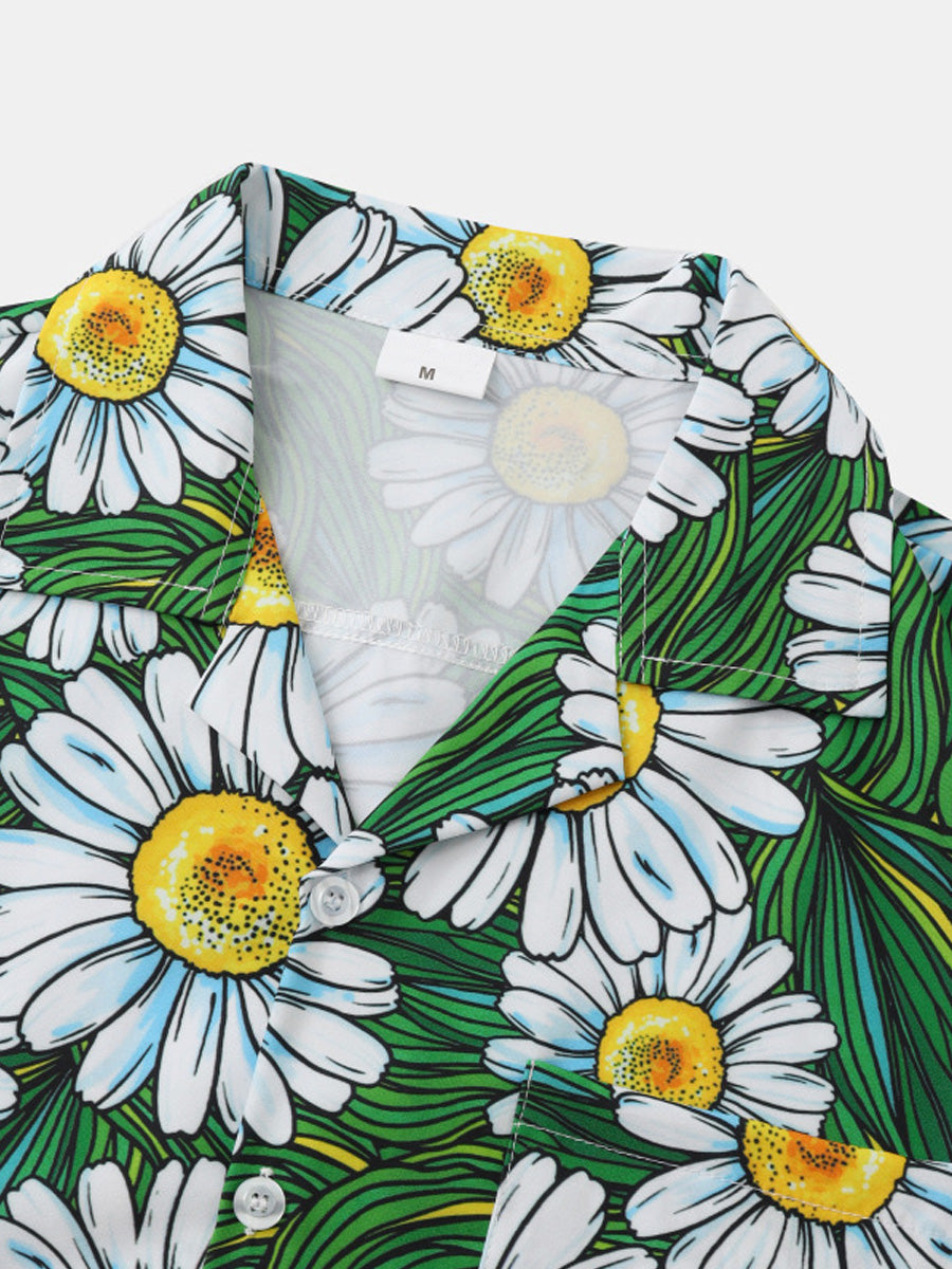 Camicia a maniche corte floreale da uomo