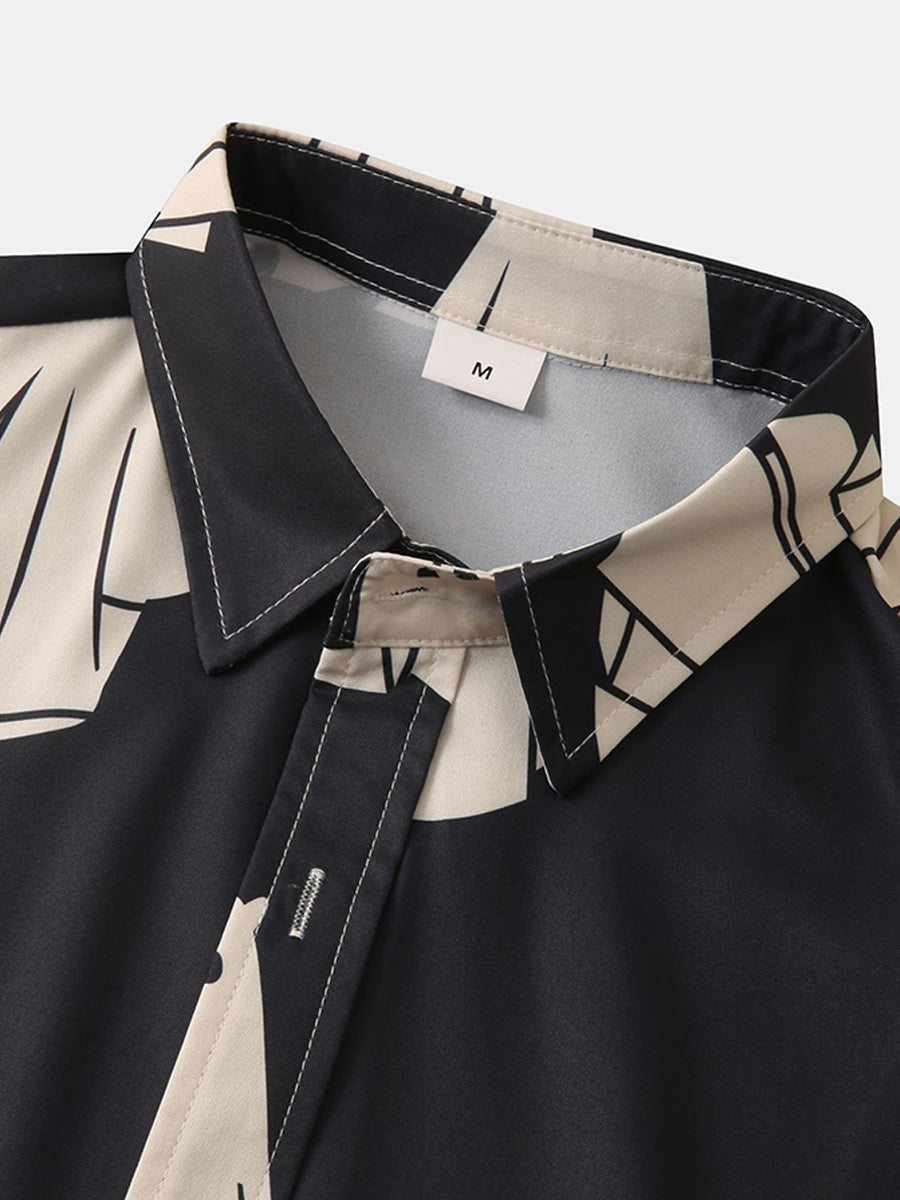 Chemise à manches courtes à imprimé Cartoon pour homme