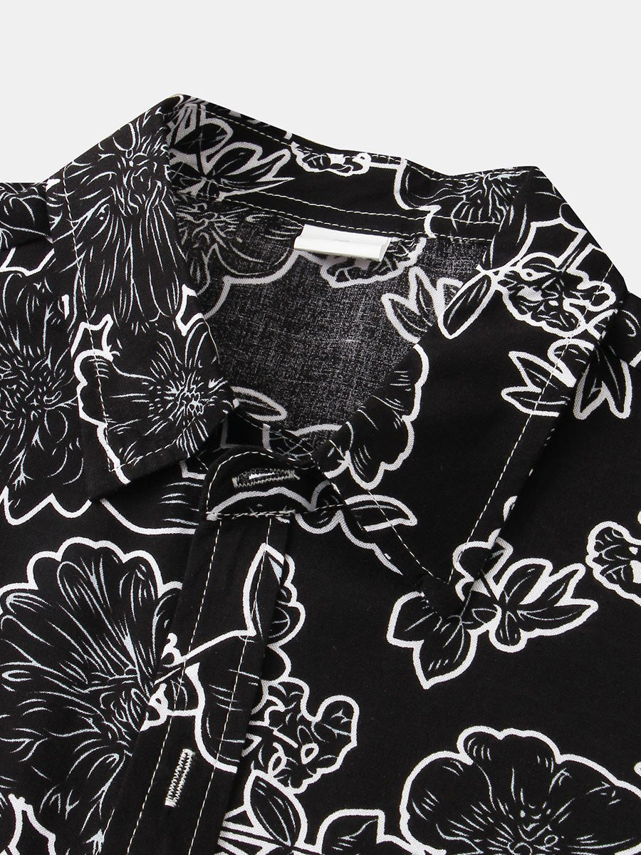 Chemise à manches courtes à fleurs pour hommes