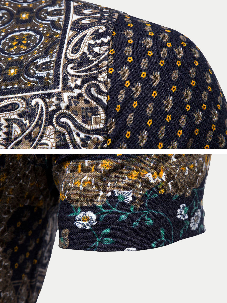 Men's Casual printed short sleeve shirt