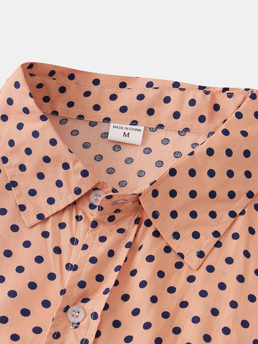Camicia da uomo a maniche corte a pois