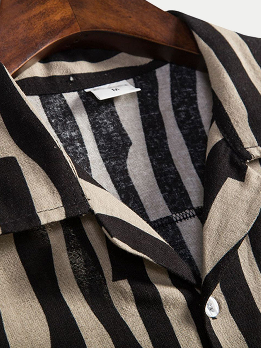 Camicia da uomo a maniche corte con motivo Ripple