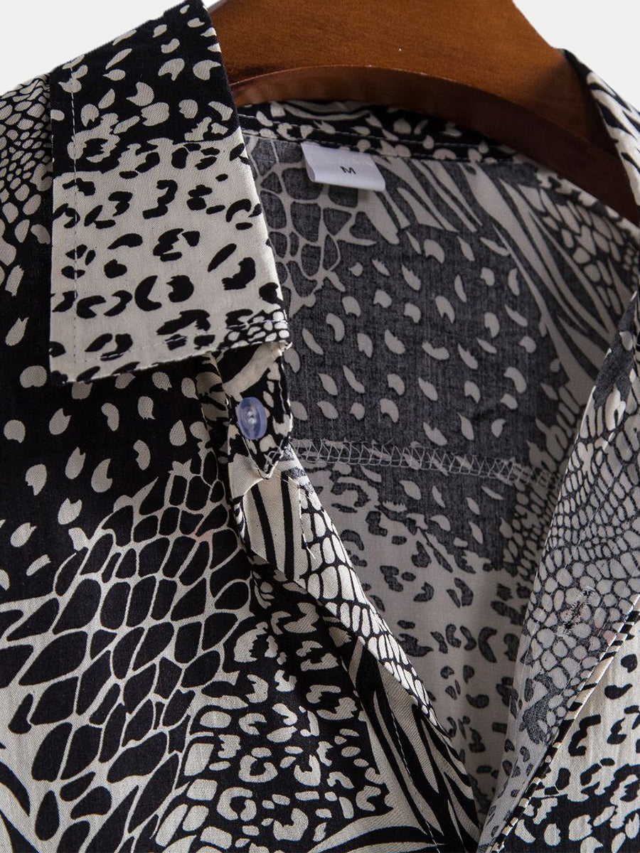 Chemise à manches courtes à imprimé floral pour hommes