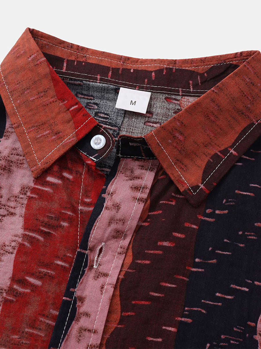 Camicia da uomo a maniche corte con stampa verticale