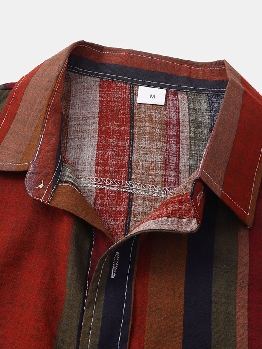 Camicia da uomo a maniche corte con stampa verticale