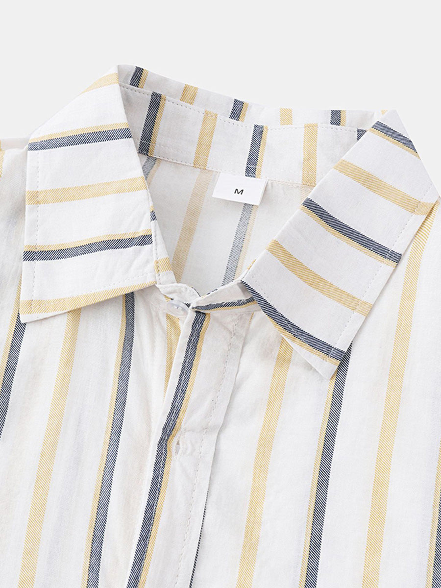 Camicia da uomo a maniche corte con stampa verticale