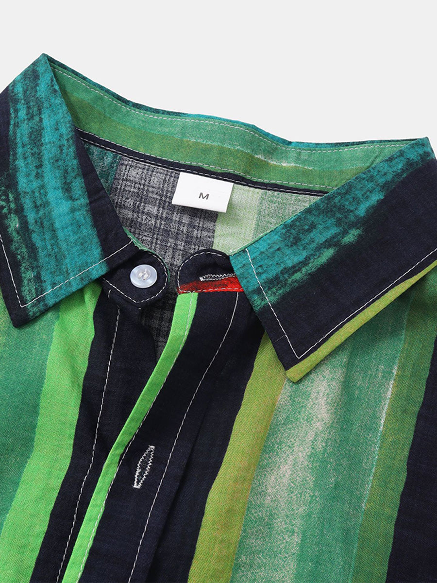 Camicia da uomo a maniche corte con stampa verticale