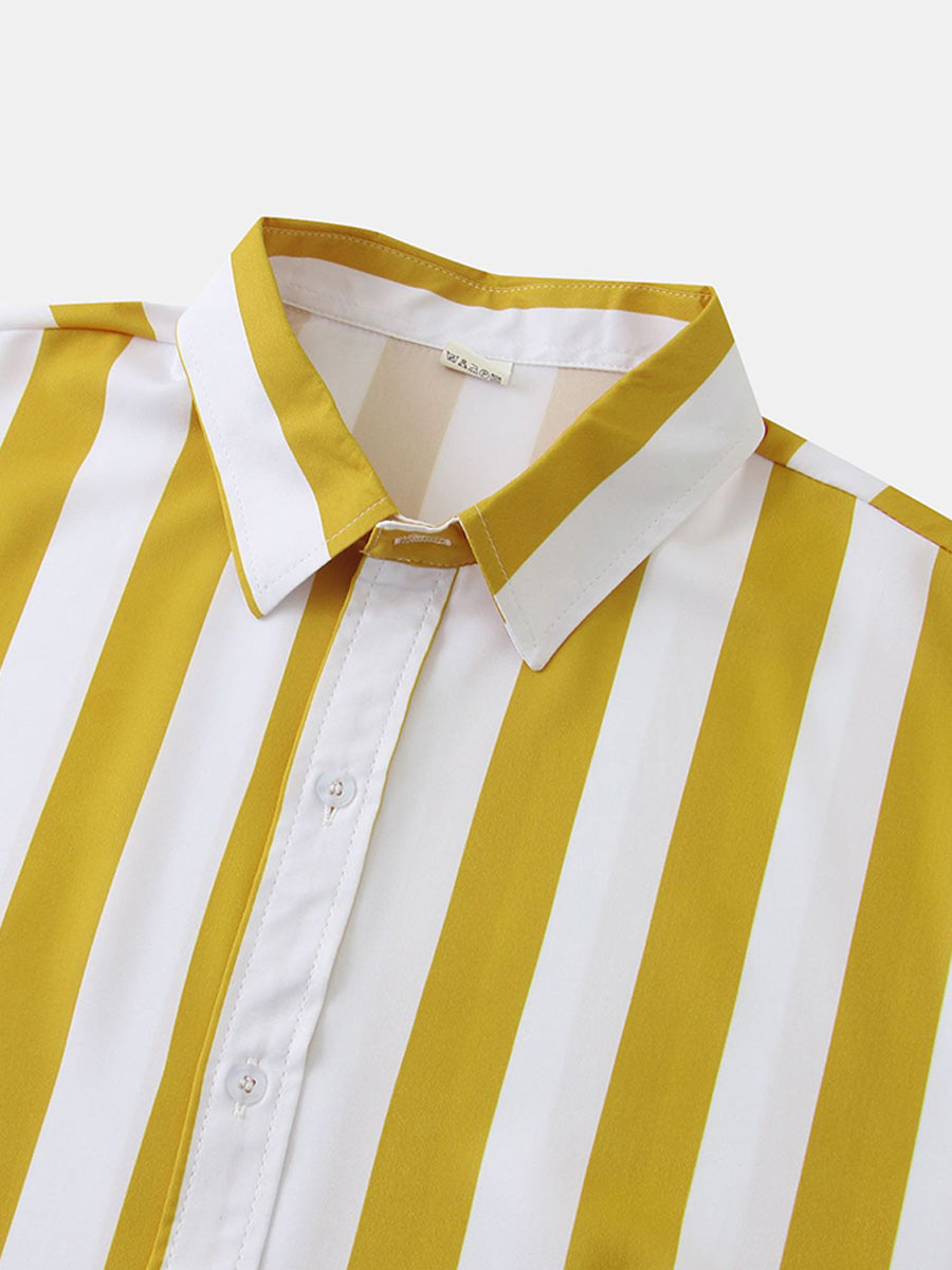 Camicia da uomo a maniche corte con stampa verticale