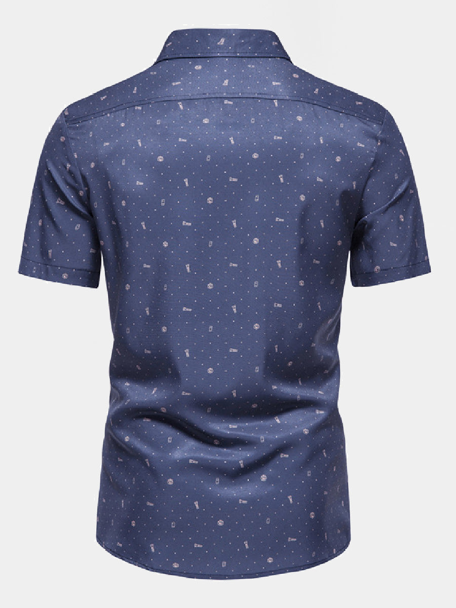 Chemise homme manches courtes imprimé vis