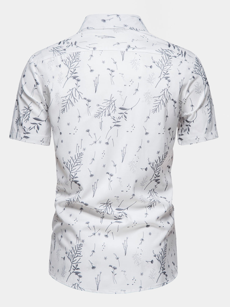 Chemise homme manches courtes imprimé fleuri