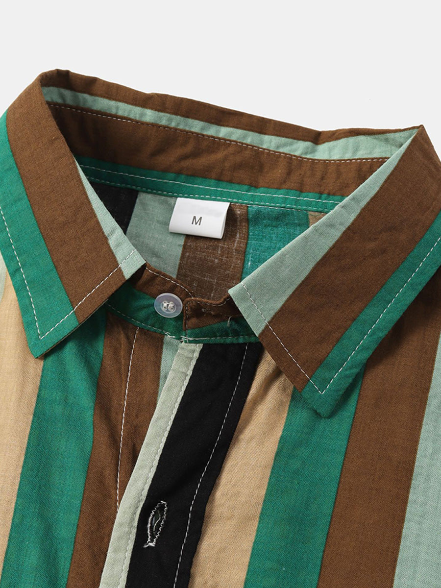 Camicia da uomo a maniche corte con stampa verticale