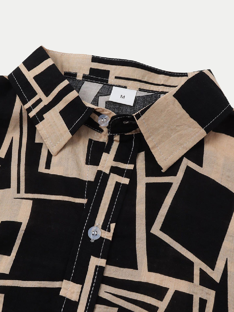 Men's Casual printed short sleeve shirt