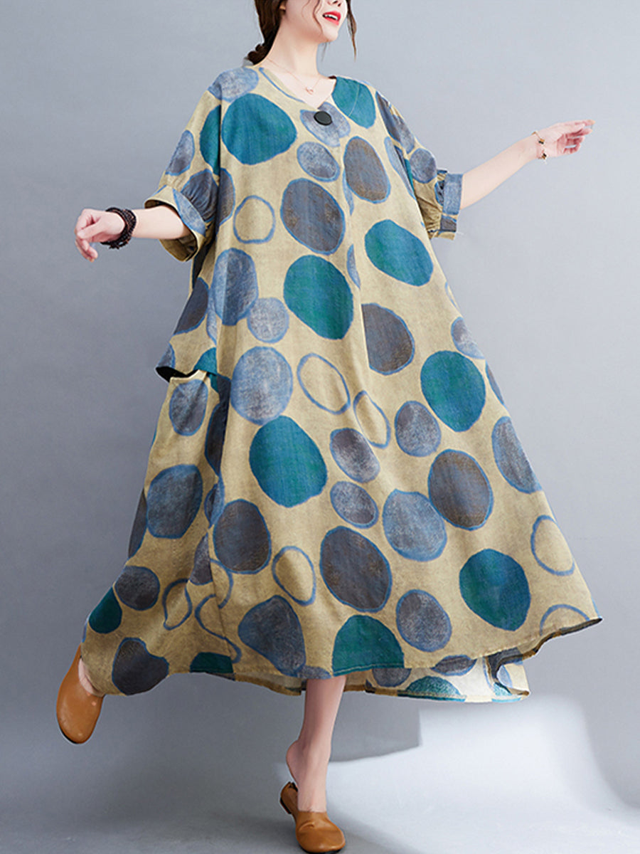 Summer oversized cotton and linen dress