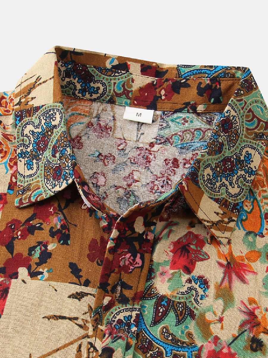 Men's Floral Print short sleeve shirt