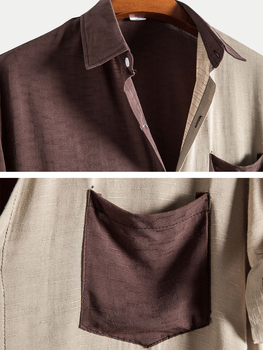Men's Colored casual short sleeve shirt