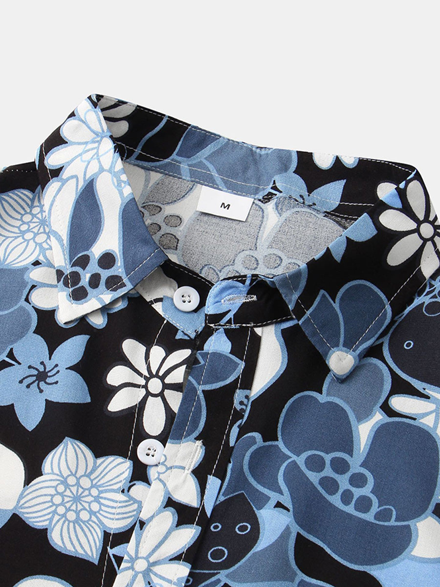 Chemise à manches courtes à fleurs pour hommes