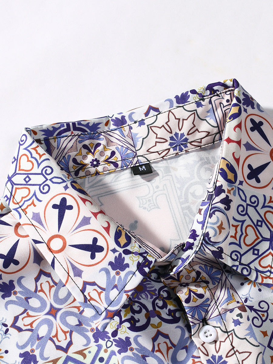 Men's Floral Print short sleeve shirt