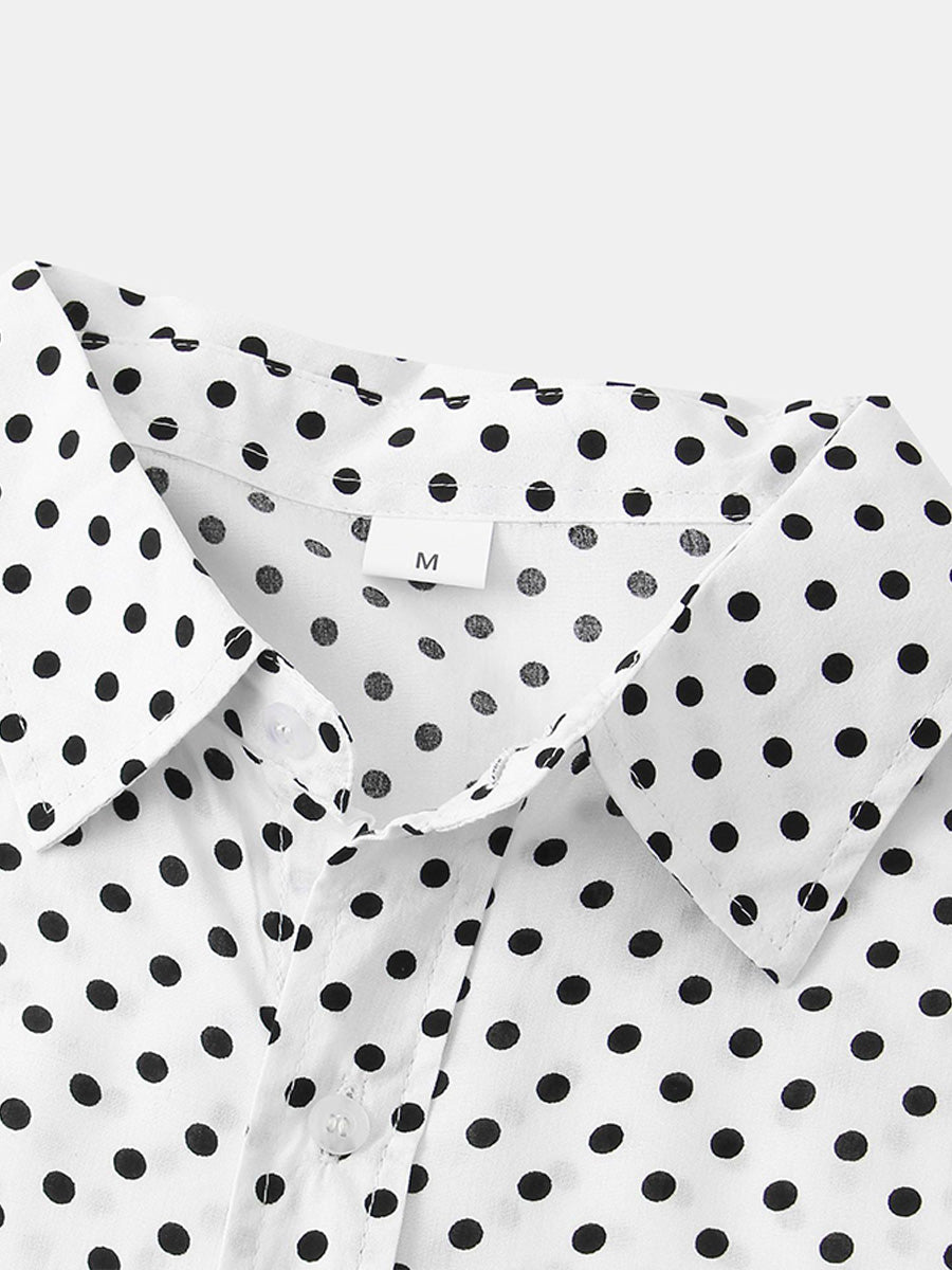 Camicia da uomo a maniche corte a pois