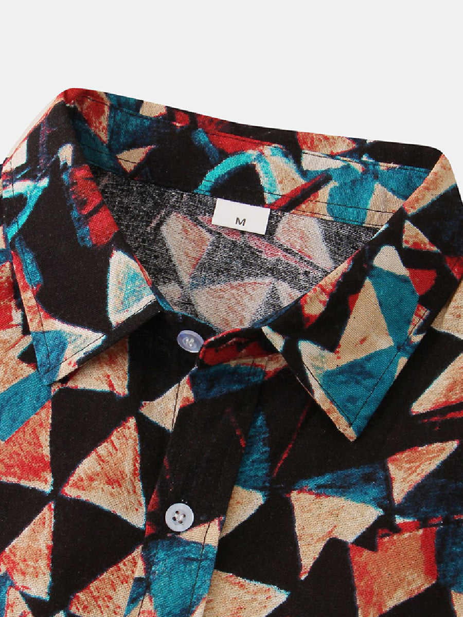 Men's Triangle Print short sleeve shirt