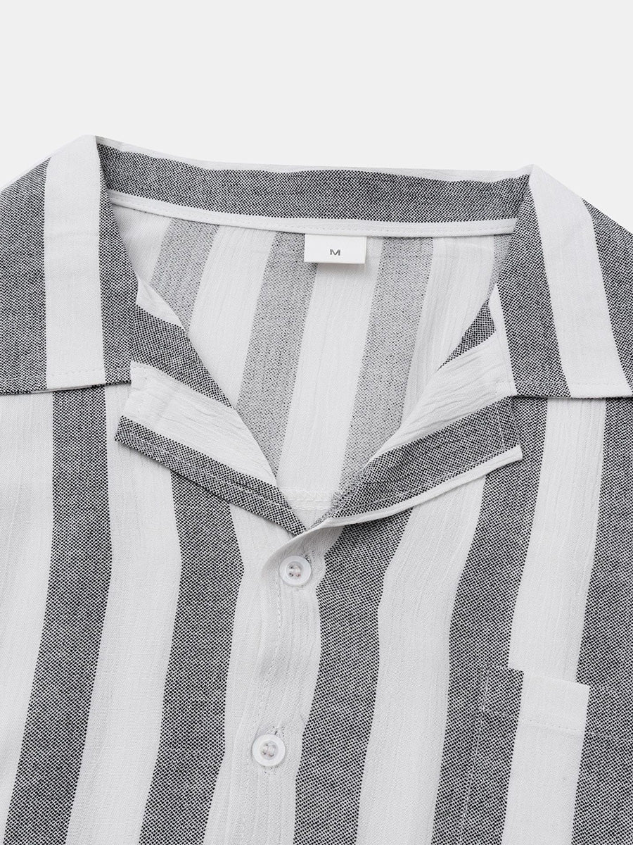 Camicia da uomo a maniche corte con stampa verticale