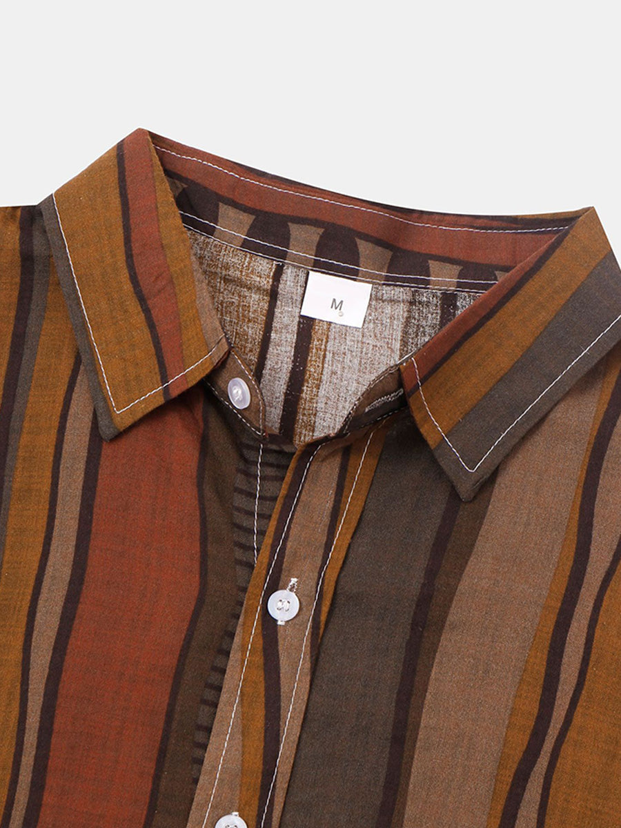 Camicia da uomo a maniche corte con stampa verticale