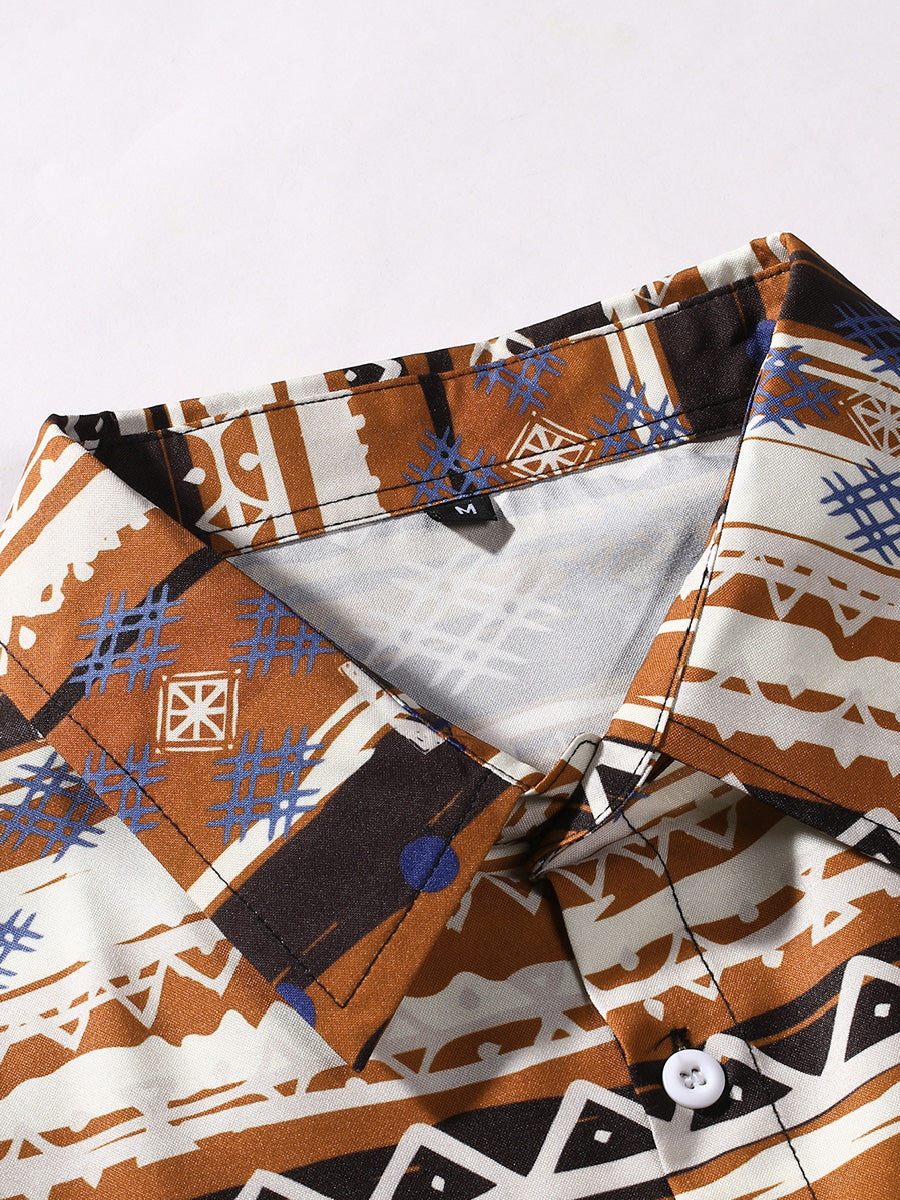Men's Ethnic Print short sleeve shirt