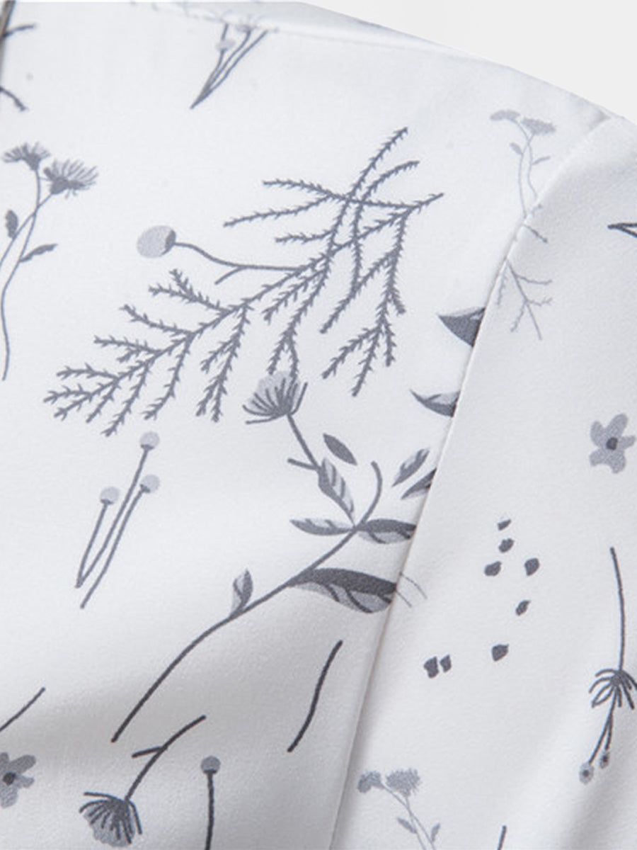 Chemise homme manches courtes imprimé fleuri