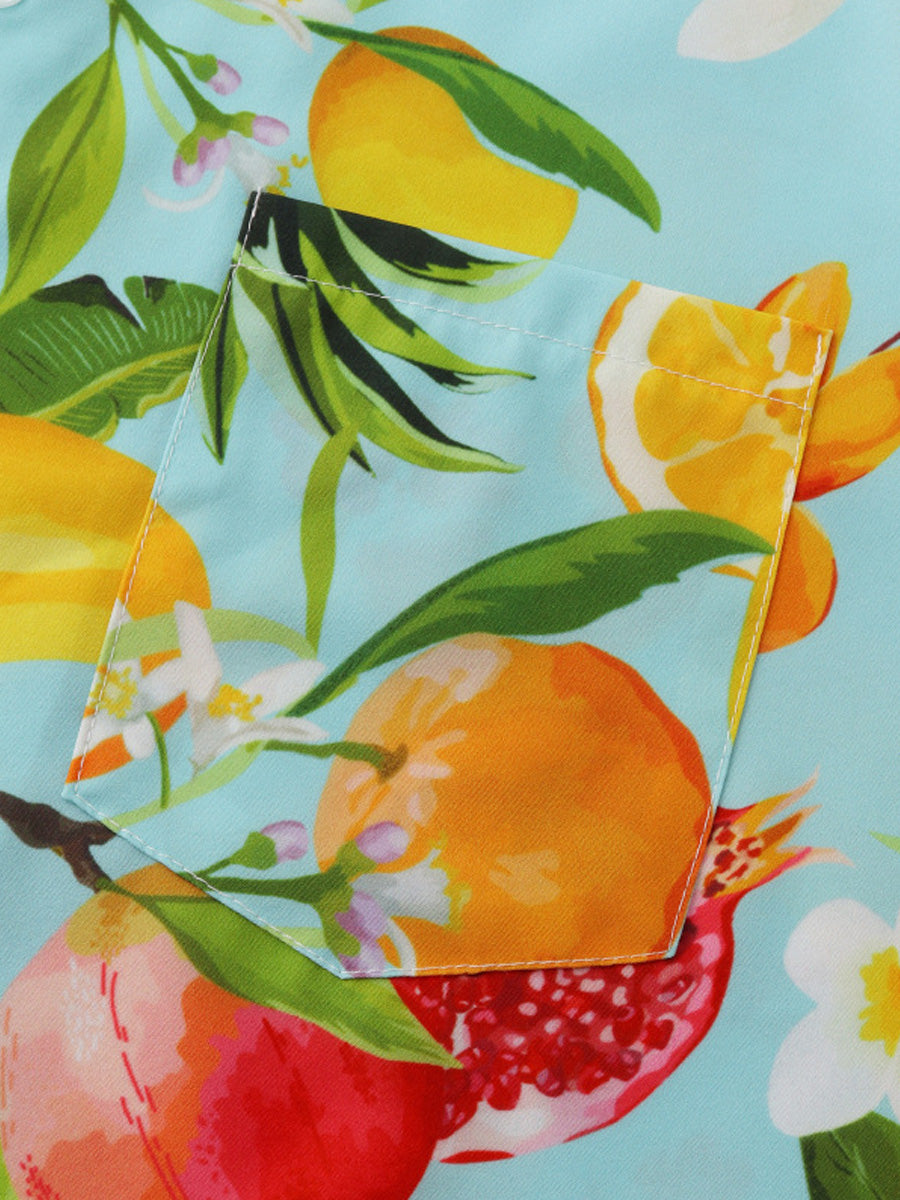 Camicia a maniche corte da uomo con frutta per le vacanze