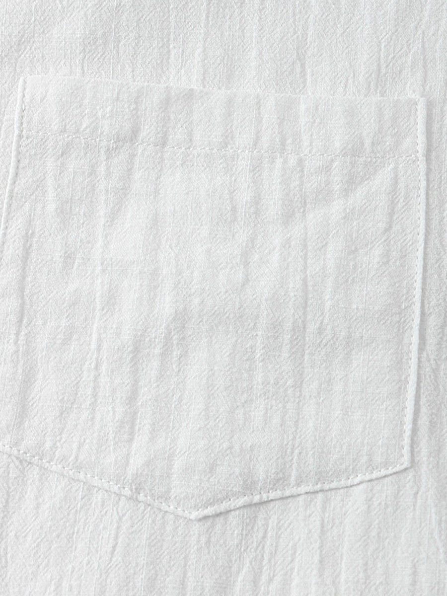 Camicia da uomo a maniche corte in cotone tinta unita