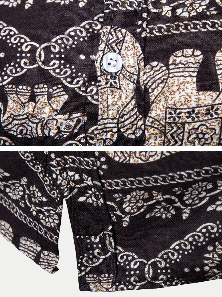 Men's Elephant printed short sleeve shirt