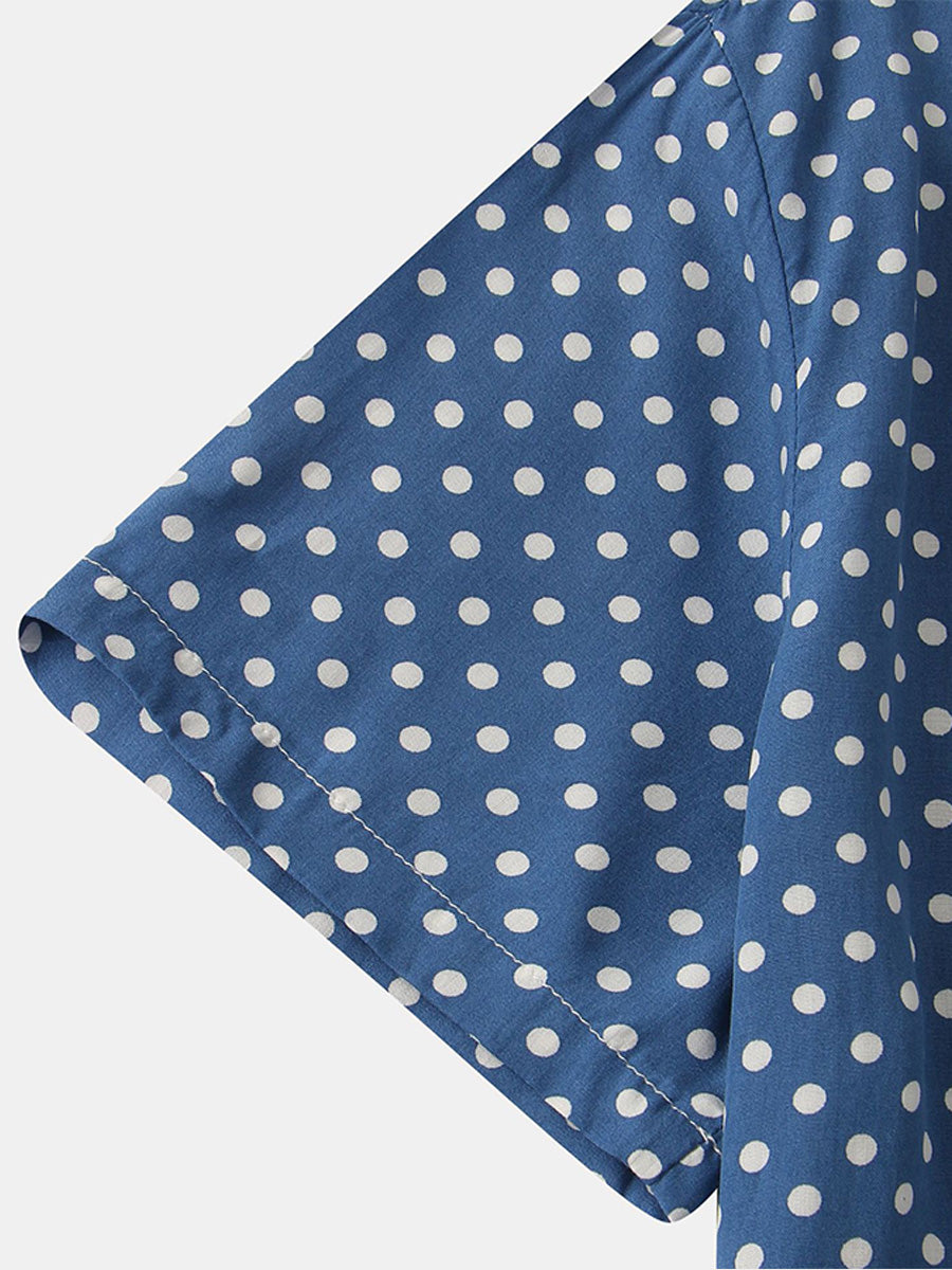 Camicia da uomo a maniche corte a pois
