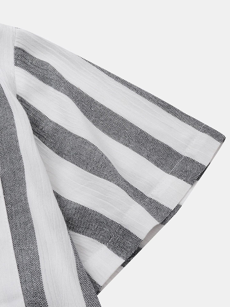 Camicia da uomo a maniche corte con stampa verticale