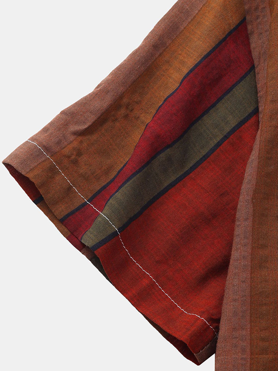 Camicia da uomo a maniche corte con stampa verticale