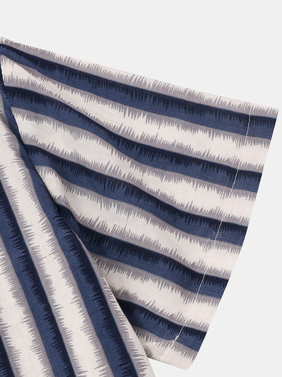 Chemise à manches courtes à imprimé vertical pour homme