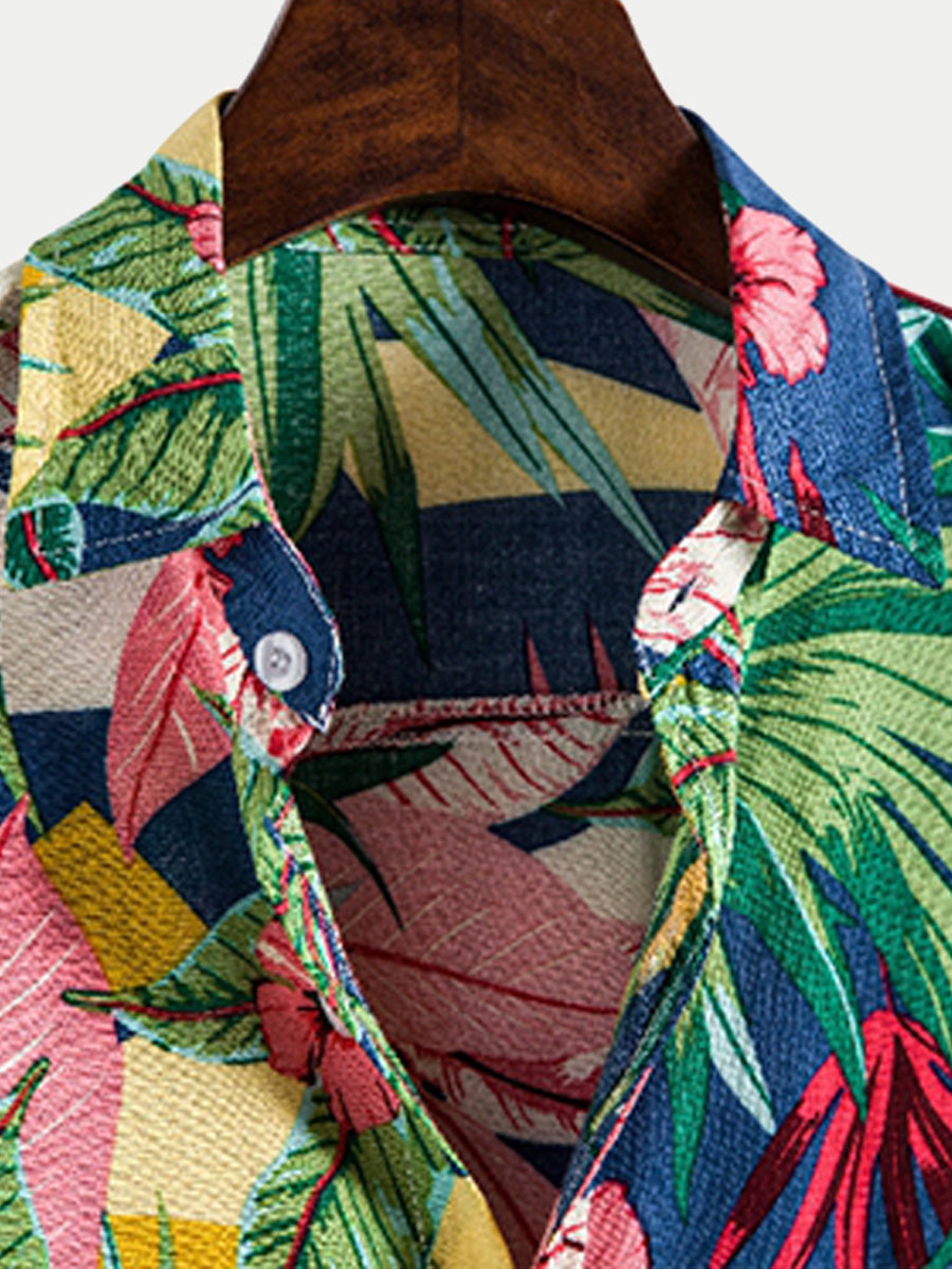 Camicia hawaiana da uomo a manica corta