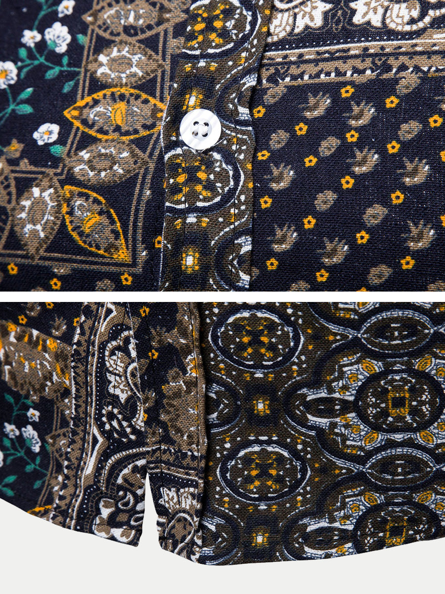 Men's Casual printed short sleeve shirt