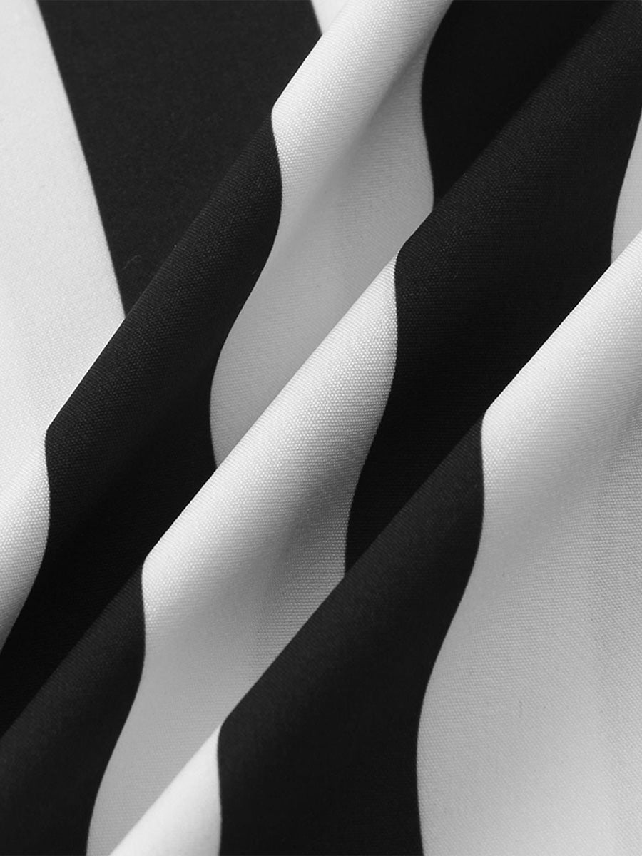 Chemise à manches courtes à imprimé vertical pour homme