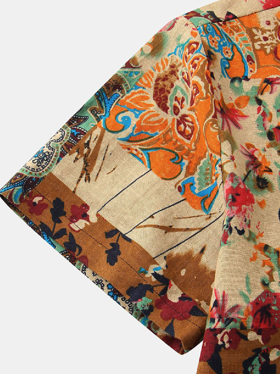 Men's Floral Print short sleeve shirt